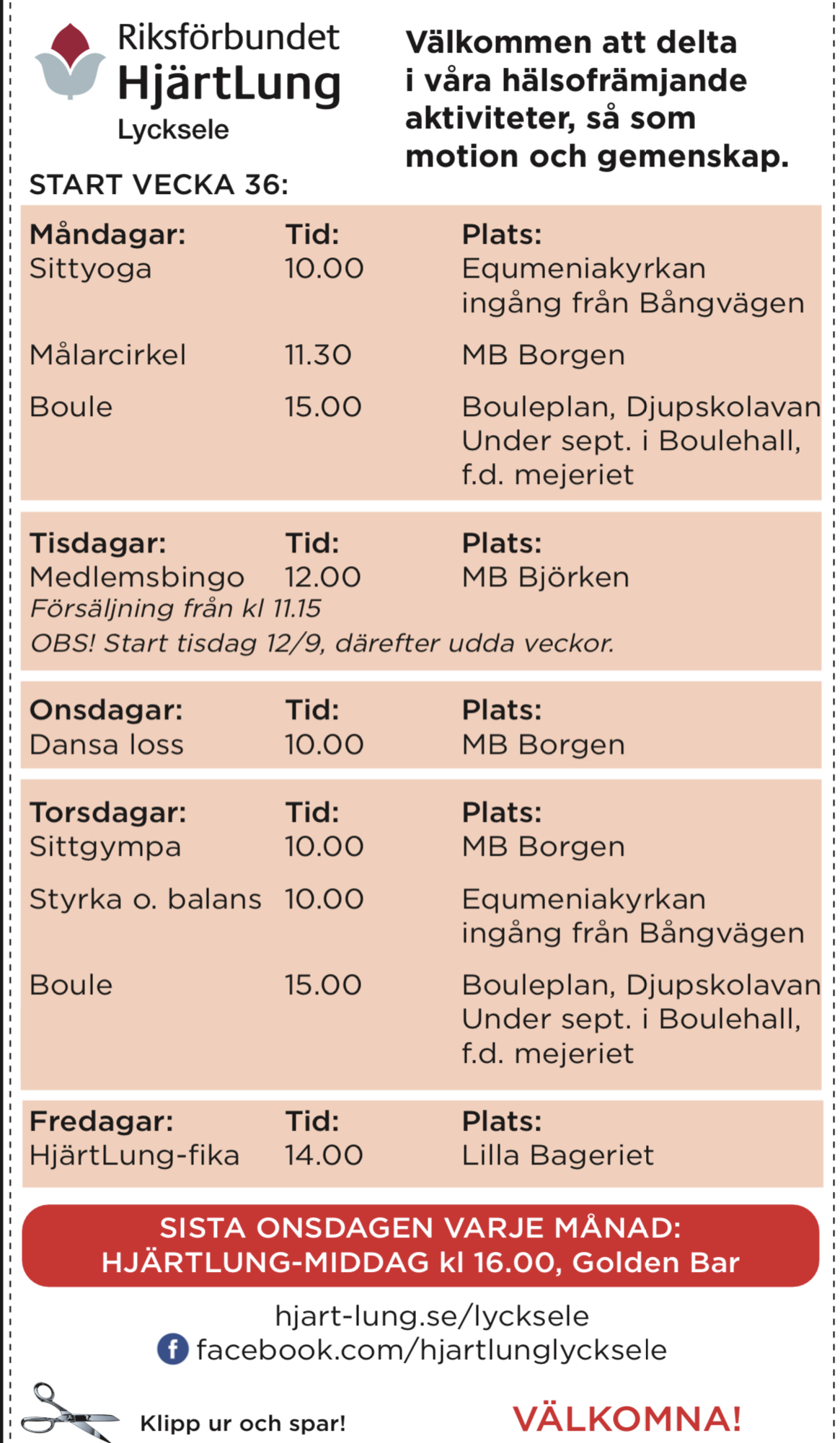 Höstens aktiviteter 2023